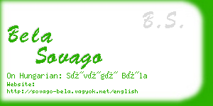 bela sovago business card